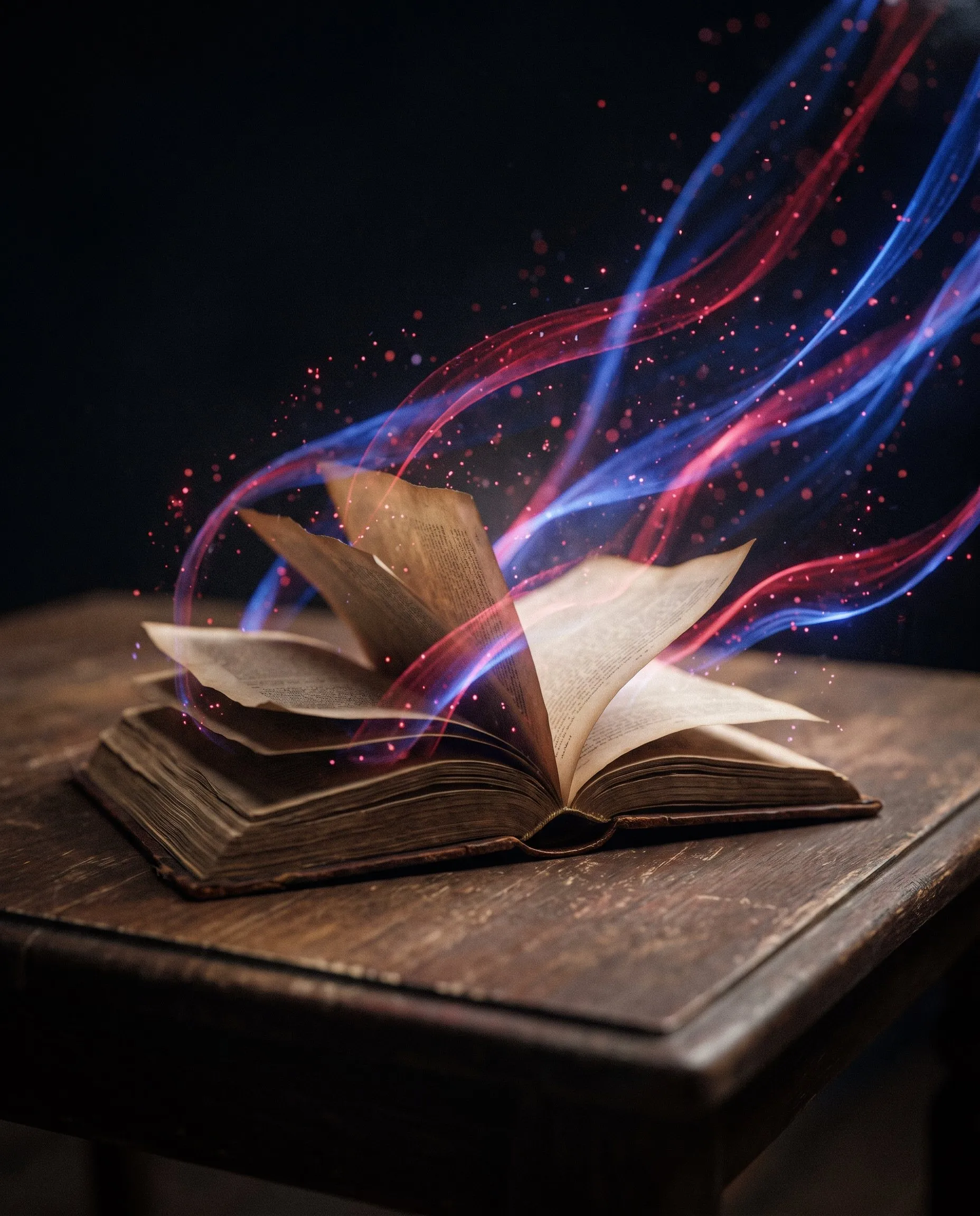 A book dissolving into data